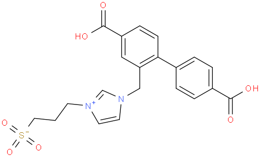 3-(1-((4,4'-dicarboxy-[1,1'-biphenyl]-2-yl)methyl)-1H-imidazol-3-ium-3-yl)propane-1-sulfonate